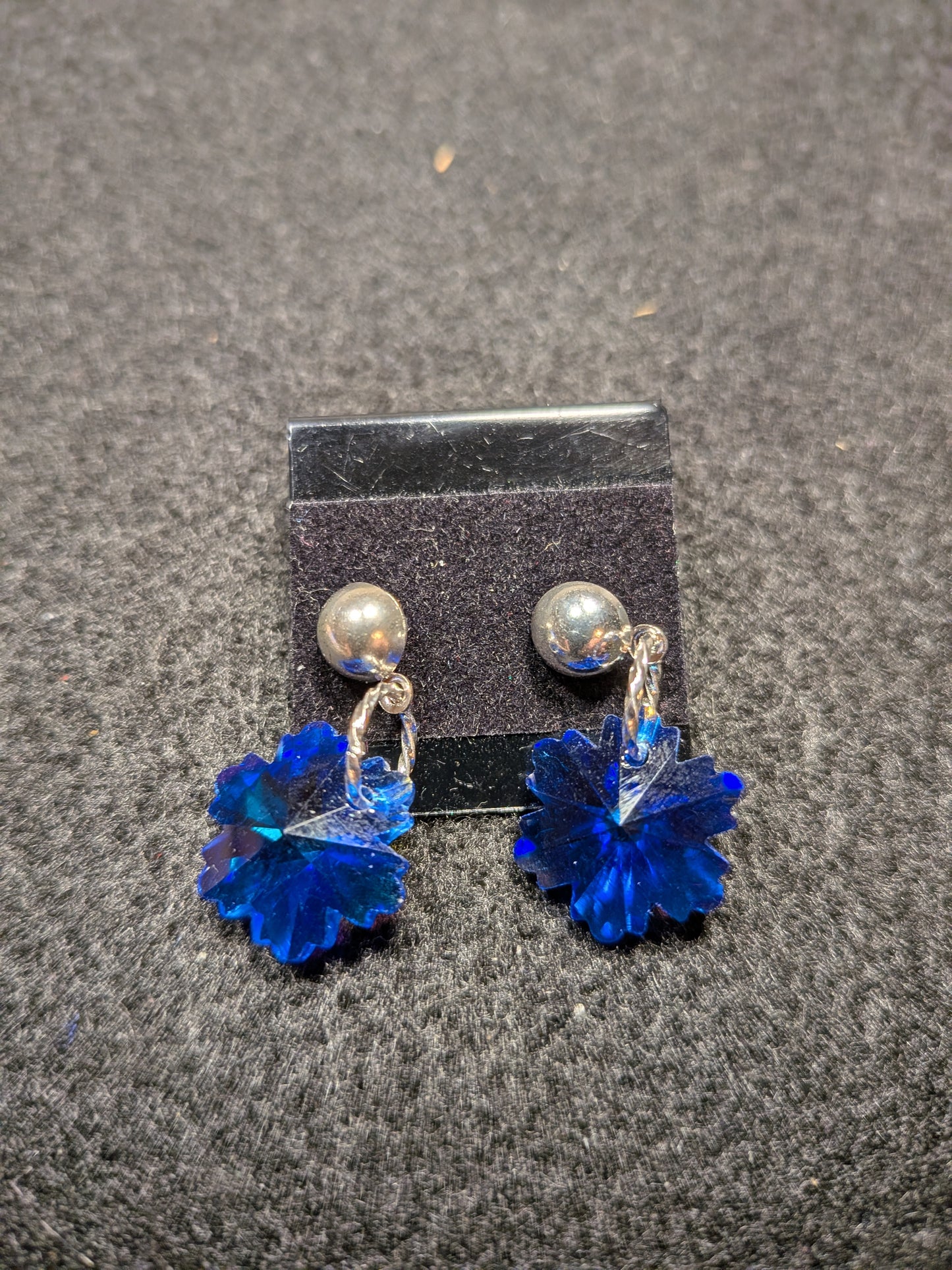 Crystal cobalt  blue earrings