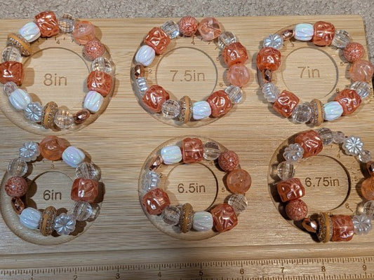 Orange/white/brown bead bracelets